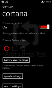 Cortana unreleased shape settings